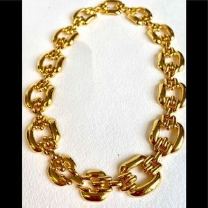 Vintage Chunky Square Chain Link Gold-toned Necklace